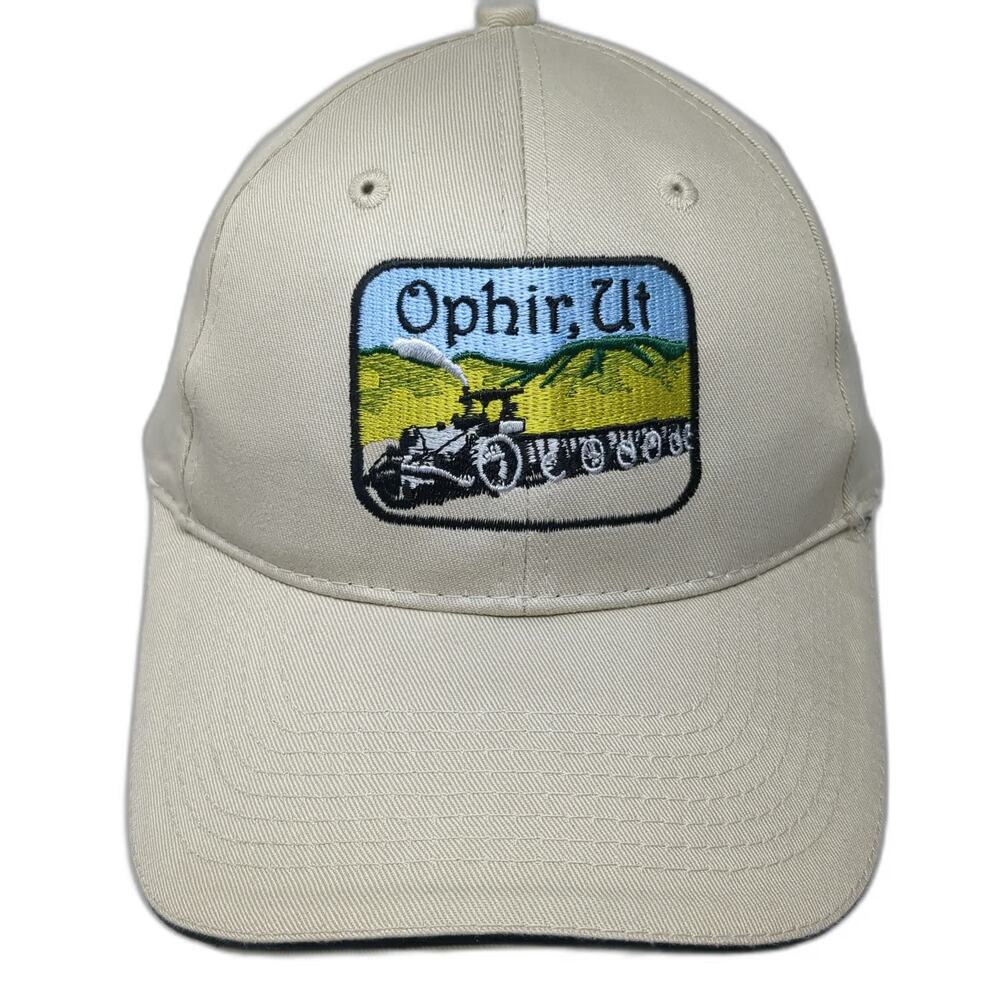 Port & Company Baseball Cap Beige One Size Train Ophir Utah Patch Adjustable Hat